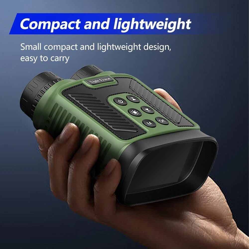 (image for) Compact Night Vision Binoculars for Adults with Infrared - Lightweight Digital Camera with 10x Optical Zoom and 2.5K UHD Video Resolution