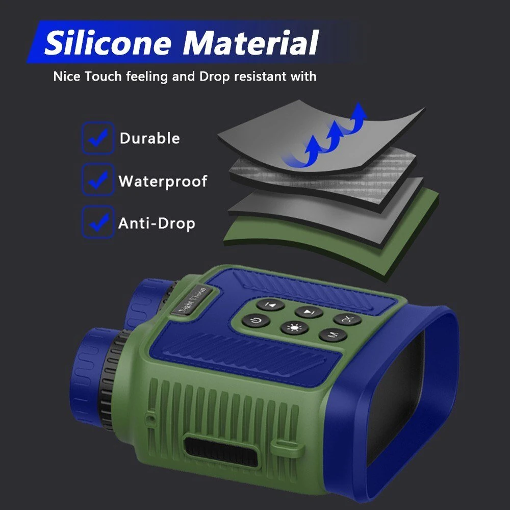 (image for) Compact Night Vision Binoculars for Adults with Infrared - Lightweight Digital Camera with 10x Optical Zoom and 2.5K UHD Video Resolution